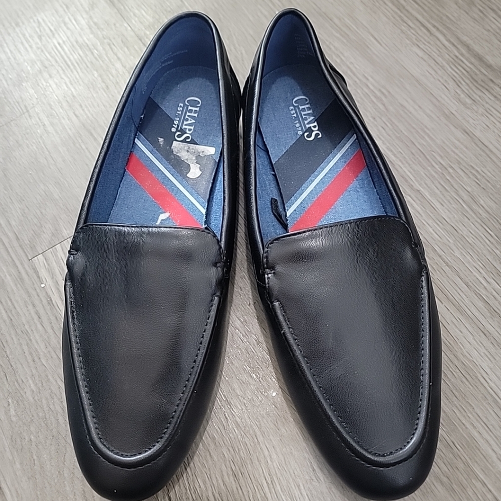 Chaps Womans Black Slip-On Flat Loafers Shoes‎ Size 9